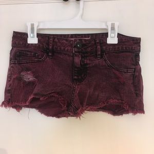 Y2K Edgy maroon shorts